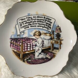 Decorative Plate with little boy praying